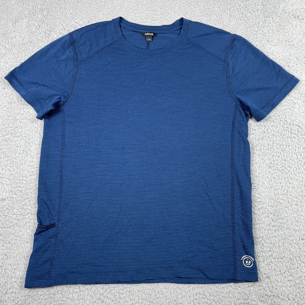 Allbirds Natural Run Tee Mens Medium Blue Mesh Athletic Short Sleeve Shirt
